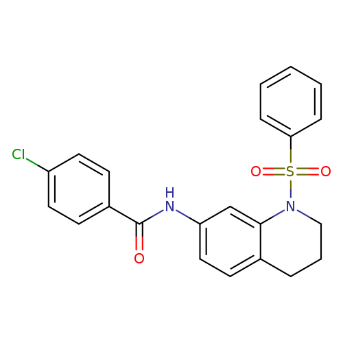 N-[1-(benzenesulfonyl)-1,2,3,4-tetrahydroquinolin-7-yl]-4-chlorobenzamide