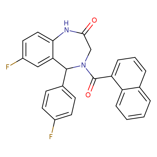 7-fluoro-5-(4-fluorophenyl)-4-(naphthalene-1-carbonyl)-2,3,4,5-tetrahydro-1H-1,4-benzodiazepin-2-one