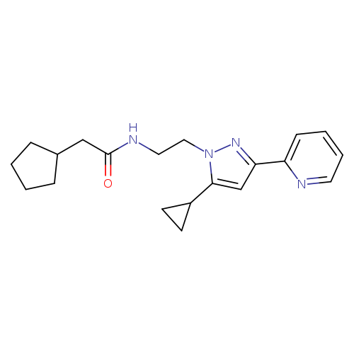 2-cyclopentyl-N-{2-[5-cyclopropyl-3-(pyridin-2-yl)-1H-pyrazol-1-yl]ethyl}acetamide