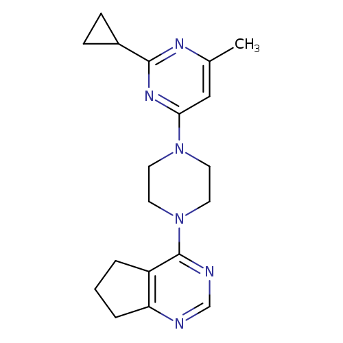 4-(4-{5H,6H,7H-cyclopenta[d]pyrimidin-4-yl}piperazin-1-yl)-2-cyclopropyl-6-methylpyrimidine