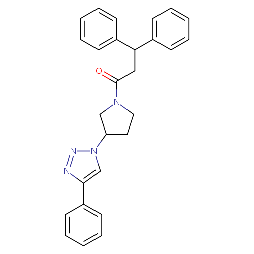 3,3-diphenyl-1-[3-(4-phenyl-1H-1,2,3-triazol-1-yl)pyrrolidin-1-yl]propan-1-one