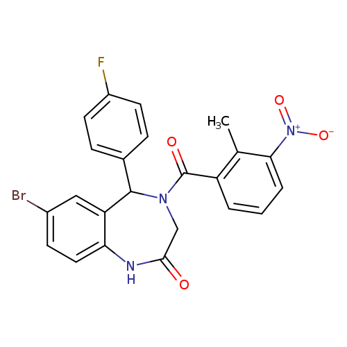 7-bromo-5-(4-fluorophenyl)-4-(2-methyl-3-nitrobenzoyl)-2,3,4,5-tetrahydro-1H-1,4-benzodiazepin-2-one