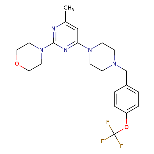 4-[4-methyl-6-(4-{[4-(trifluoromethoxy)phenyl]methyl}piperazin-1-yl)pyrimidin-2-yl]morpholine