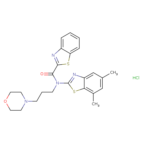 N-(5,7-dimethyl-1,3-benzothiazol-2-yl)-N-[3-(morpholin-4-yl)propyl]-1,3-benzothiazole-2-carboxamide hydrochloride