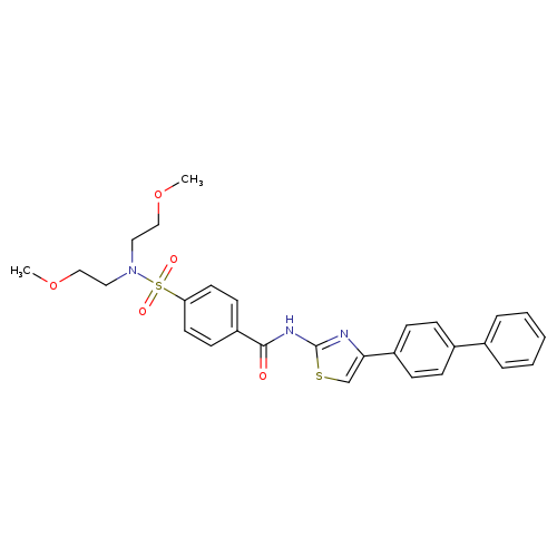 N-(4-{[1,1'-biphenyl]-4-yl}-1,3-thiazol-2-yl)-4-[bis(2-methoxyethyl)sulfamoyl]benzamide
