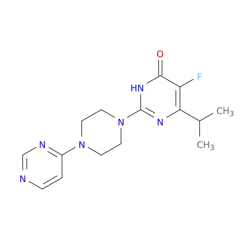 5-fluoro-6-(propan-2-yl)-2-[4-(pyrimidin-4-yl)piperazin-1-yl]-3,4-dihydropyrimidin-4-one