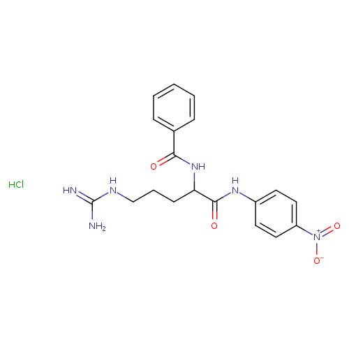 Benzamide, N-​[4-​[(aminoiminomethyl)​amino]​-​1-​[[(4-​nitrophenyl)​amino]​carbonyl]​butyl]​-​, hydrochloride (1:1)