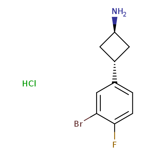 3-(3-bromo-4-fluorophenyl)cyclobutan-1-amine hydrochloride, trans