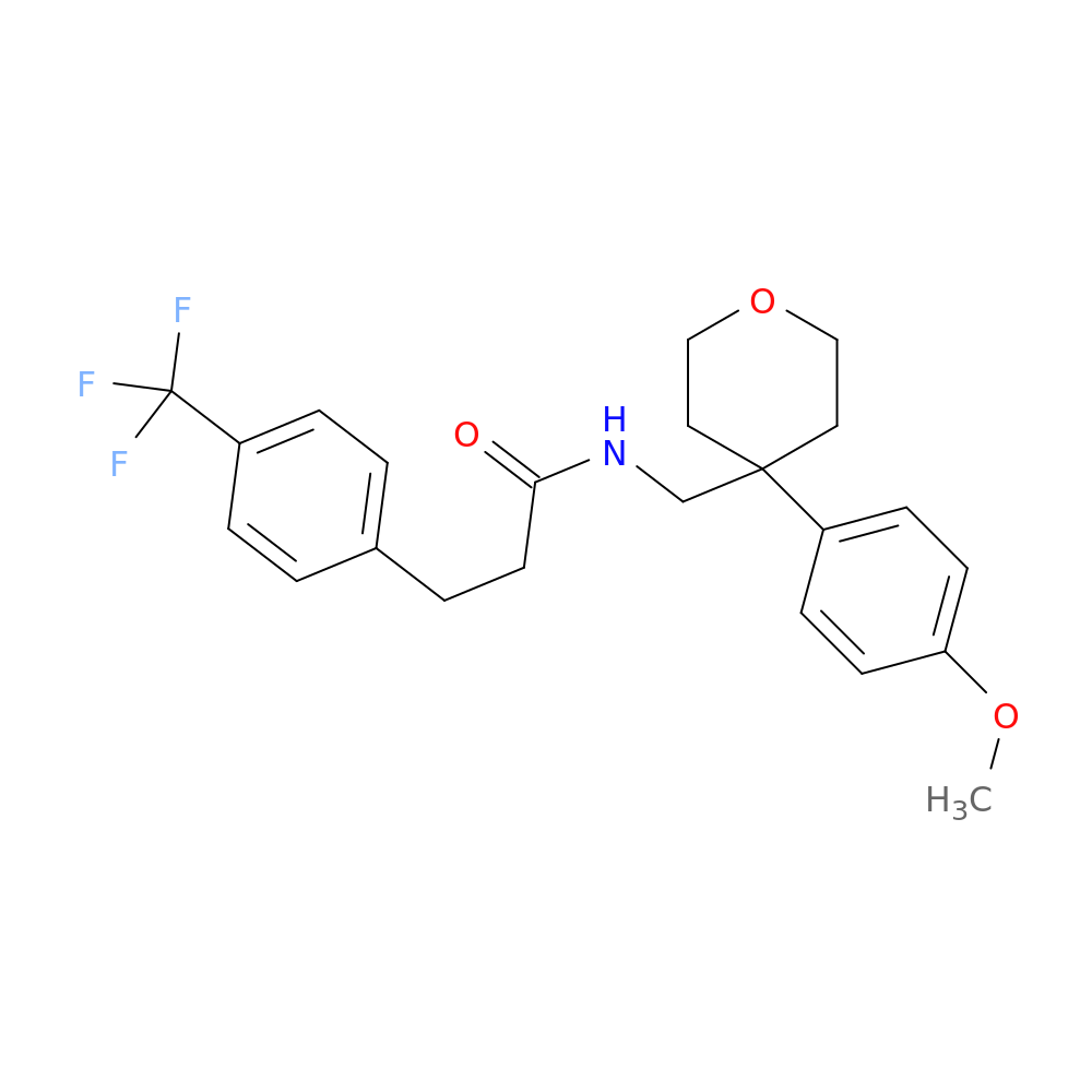 N-{[4-(4-methoxyphenyl)oxan-4-yl]methyl}-3-[4-(trifluoromethyl)phenyl]propanamide