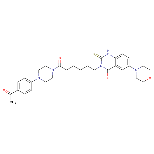 3-{6-[4-(4-acetylphenyl)piperazin-1-yl]-6-oxohexyl}-6-(morpholin-4-yl)-2-sulfanylidene-1,2,3,4-tetrahydroquinazolin-4-one