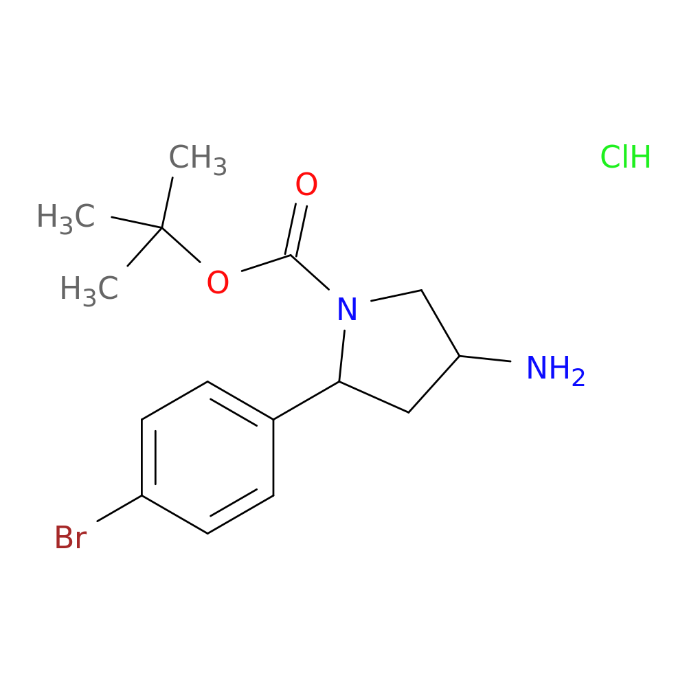 tert-butyl 4-amino-2-(4-bromophenyl)pyrrolidine-1-carboxylate hydrochloride