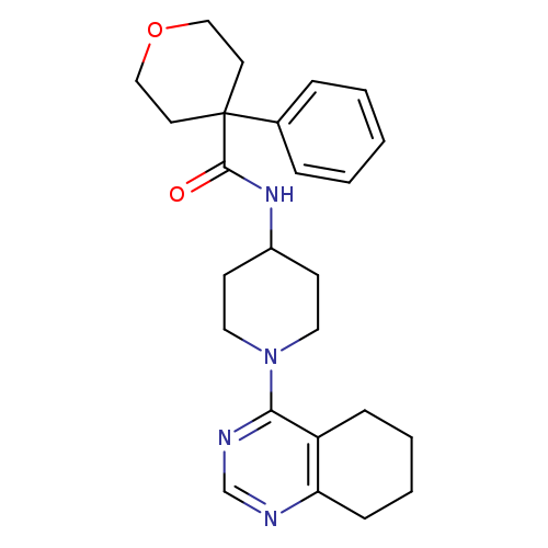 4-phenyl-N-[1-(5,6,7,8-tetrahydroquinazolin-4-yl)piperidin-4-yl]oxane-4-carboxamide