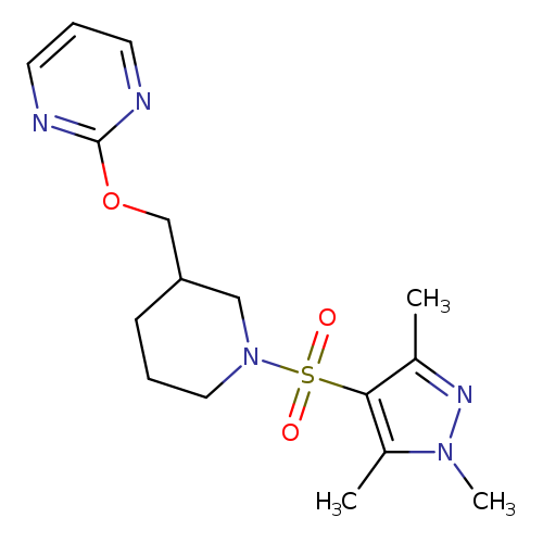 2-({1-[(1,3,5-trimethyl-1H-pyrazol-4-yl)sulfonyl]piperidin-3-yl}methoxy)pyrimidine