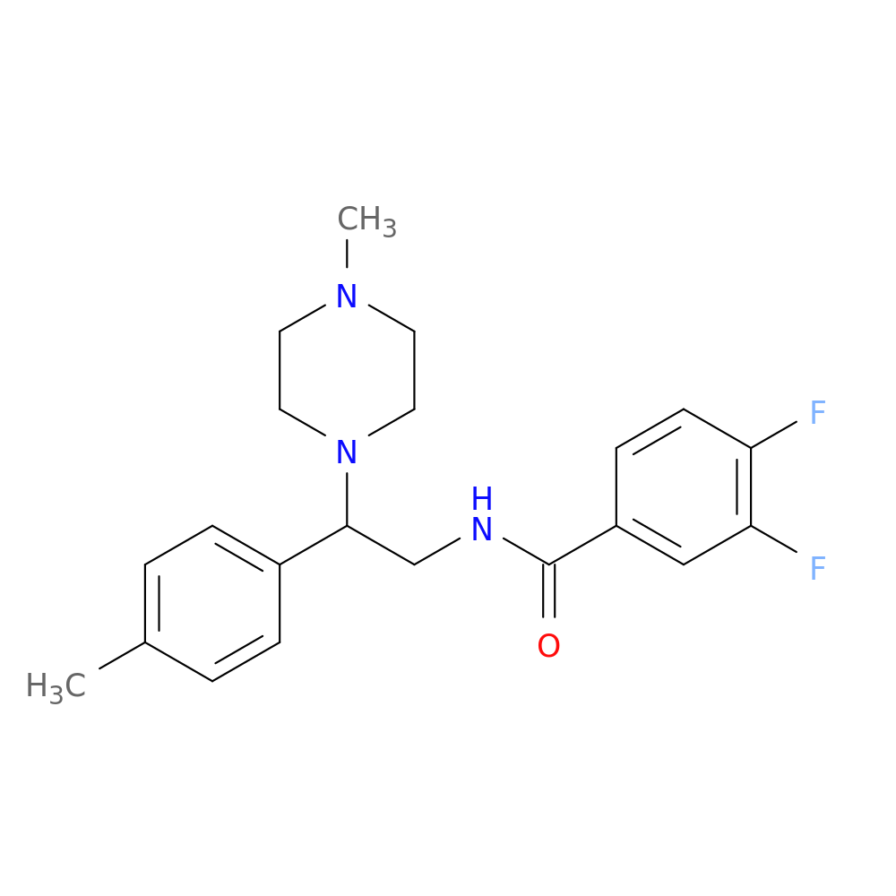 3,4-difluoro-N-[2-(4-methylphenyl)-2-(4-methylpiperazin-1-yl)ethyl]benzamide