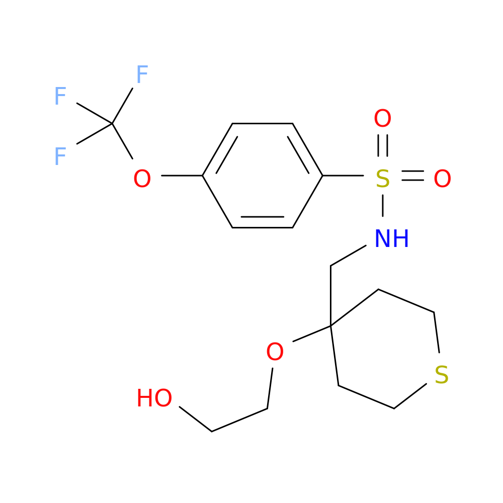N-{[4-(2-hydroxyethoxy)thian-4-yl]methyl}-4-(trifluoromethoxy)benzene-1-sulfonamide
