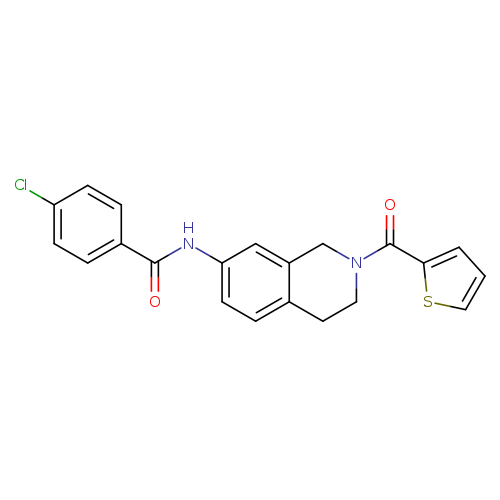 4-chloro-N-[2-(thiophene-2-carbonyl)-1,2,3,4-tetrahydroisoquinolin-7-yl]benzamide