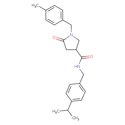 1-[(4-methylphenyl)methyl]-5-oxo-N-{[4-(propan-2-yl)phenyl]methyl}pyrrolidine-3-carboxamide