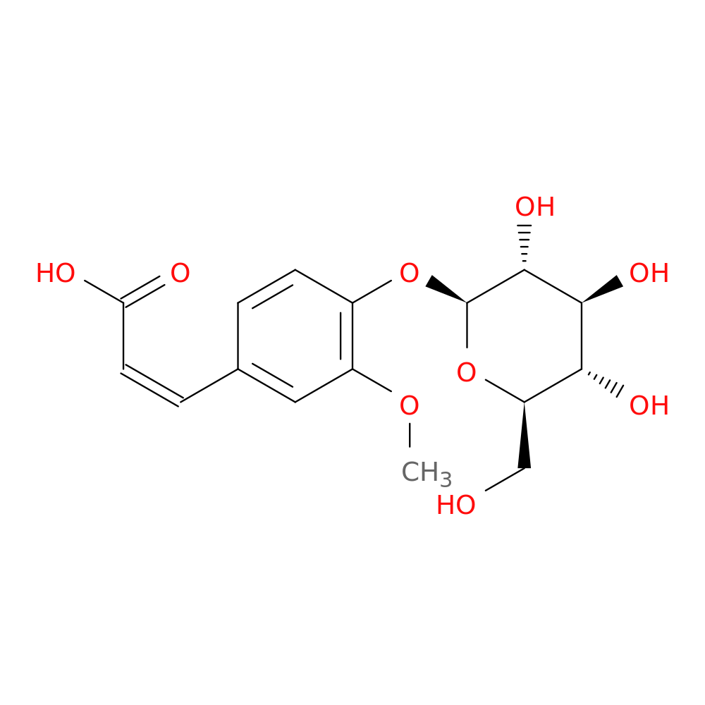 (Z)-3-(3-methoxy-4-(((2S,3R,4S,5S,6R)-3,4,5-trihydroxy-6-(hydroxymethyl)tetrahydro-2H-pyran-2-yl)oxy)phenyl)acrylic acid