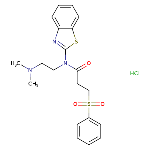 3-(benzenesulfonyl)-N-(1,3-benzothiazol-2-yl)-N-[2-(dimethylamino)ethyl]propanamide hydrochloride