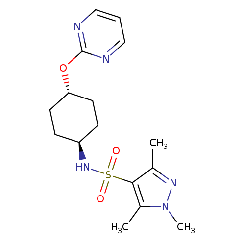 1,3,5-trimethyl-N-[(1r,4r)-4-(pyrimidin-2-yloxy)cyclohexyl]-1H-pyrazole-4-sulfonamide