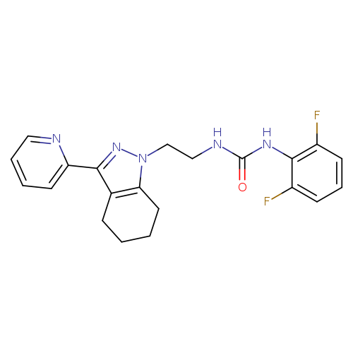 1-(2,6-difluorophenyl)-3-{2-[3-(pyridin-2-yl)-4,5,6,7-tetrahydro-1H-indazol-1-yl]ethyl}urea