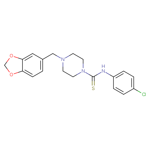 4-[(2H-1,3-benzodioxol-5-yl)methyl]-N-(4-chlorophenyl)piperazine-1-carbothioamide