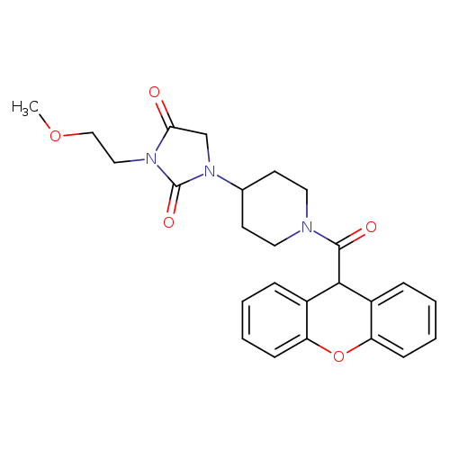 3-(2-methoxyethyl)-1-[1-(9H-xanthene-9-carbonyl)piperidin-4-yl]imidazolidine-2,4-dione