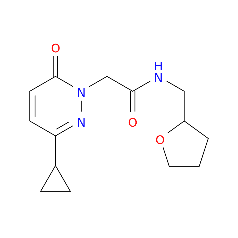 2-(3-cyclopropyl-6-oxo-1,6-dihydropyridazin-1-yl)-N-[(oxolan-2-yl)methyl]acetamide