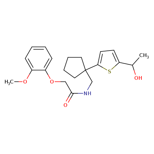 N-({1-[5-(1-hydroxyethyl)thiophen-2-yl]cyclopentyl}methyl)-2-(2-methoxyphenoxy)acetamide