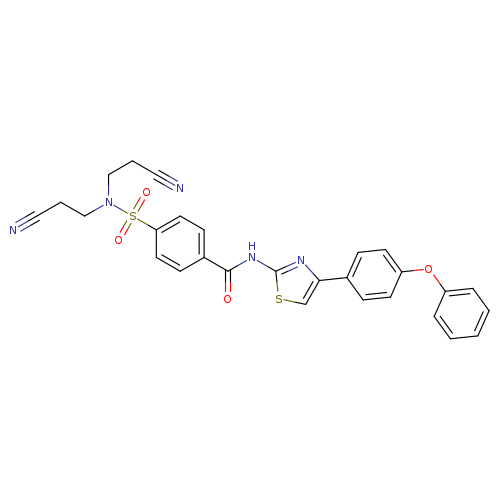 4-[bis(2-cyanoethyl)sulfamoyl]-N-[4-(4-phenoxyphenyl)-1,3-thiazol-2-yl]benzamide