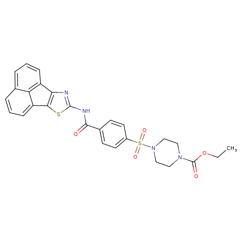 ethyl 4-[4-({11-thia-13-azatetracyclo[7.5.1.0^{5,15}.0^{10,14}]pentadeca-1,3,5(15),6,8,10(14),12-heptaen-12-yl}carbamoyl)benzenesulfonyl]piperazine-1-carboxylate
