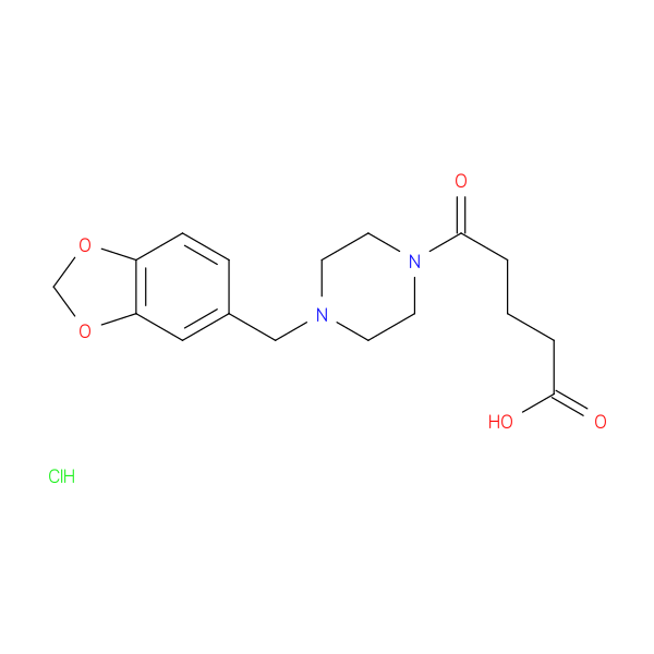 5-{4-[(1,3-dioxaindan-5-yl)methyl]piperazin-1-yl}-5-oxopentanoic acid hydrochloride