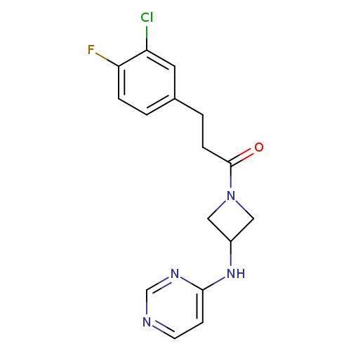 3-(3-chloro-4-fluorophenyl)-1-{3-[(pyrimidin-4-yl)amino]azetidin-1-yl}propan-1-one