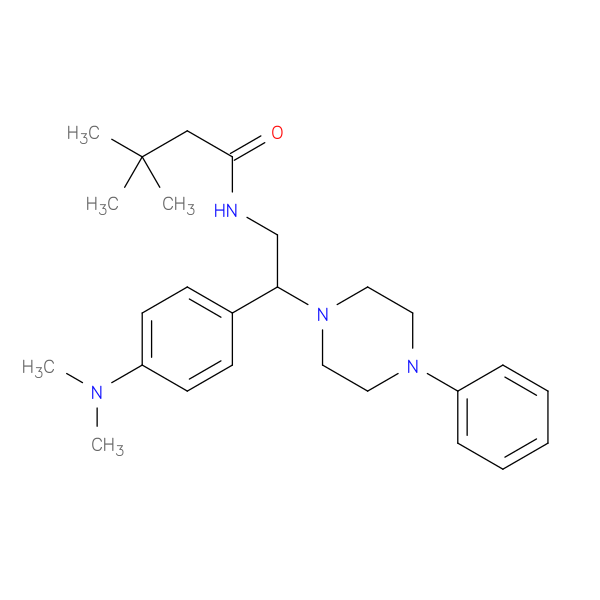 N-{2-[4-(dimethylamino)phenyl]-2-(4-phenylpiperazin-1-yl)ethyl}-3,3-dimethylbutanamide