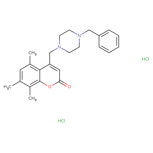 4-[(4-benzylpiperazin-1-yl)methyl]-5,7,8-trimethyl-2H-chromen-2-one dihydrochloride