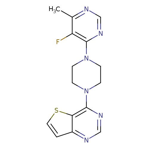 5-fluoro-4-methyl-6-(4-{thieno[3,2-d]pyrimidin-4-yl}piperazin-1-yl)pyrimidine