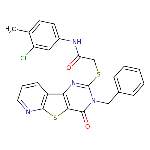 2-({5-benzyl-6-oxo-8-thia-3,5,10-triazatricyclo[7.4.0.0^{2,7}]trideca-1(9),2(7),3,10,12-pentaen-4-yl}sulfanyl)-N-(3-chloro-4-methylphenyl)acetamide