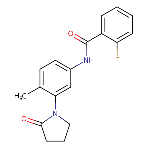 2-fluoro-N-[4-methyl-3-(2-oxopyrrolidin-1-yl)phenyl]benzamide