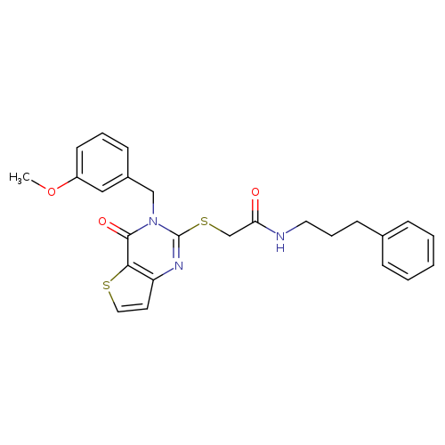 2-({3-[(3-methoxyphenyl)methyl]-4-oxo-3H,4H-thieno[3,2-d]pyrimidin-2-yl}sulfanyl)-N-(3-phenylpropyl)acetamide