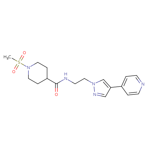 1-methanesulfonyl-N-{2-[4-(pyridin-4-yl)-1H-pyrazol-1-yl]ethyl}piperidine-4-carboxamide