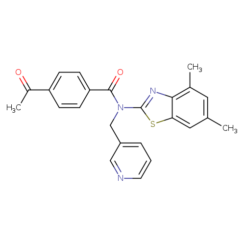 4-acetyl-N-(4,6-dimethyl-1,3-benzothiazol-2-yl)-N-[(pyridin-3-yl)methyl]benzamide