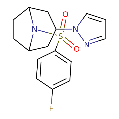 8-(4-fluorobenzenesulfonyl)-3-(1H-pyrazol-1-yl)-8-azabicyclo[3.2.1]octane