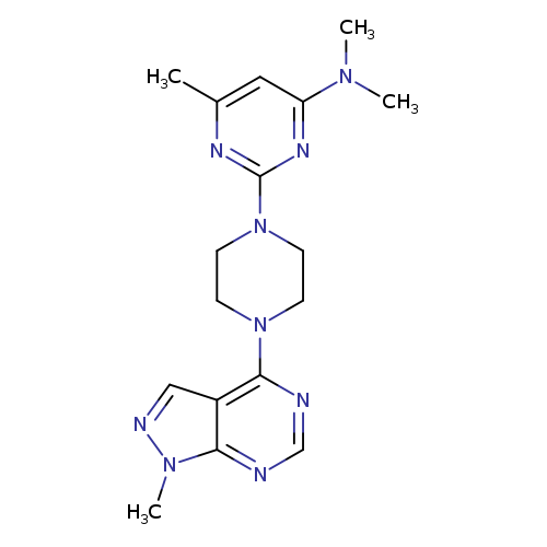 N,N,6-trimethyl-2-(4-{1-methyl-1H-pyrazolo[3,4-d]pyrimidin-4-yl}piperazin-1-yl)pyrimidin-4-amine