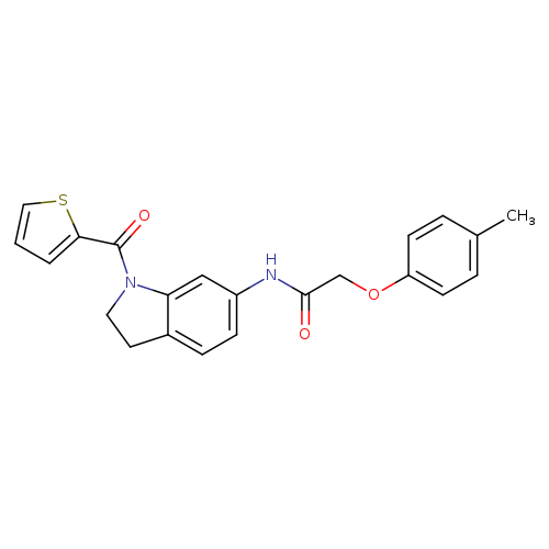 2-(4-methylphenoxy)-N-[1-(thiophene-2-carbonyl)-2,3-dihydro-1H-indol-6-yl]acetamide