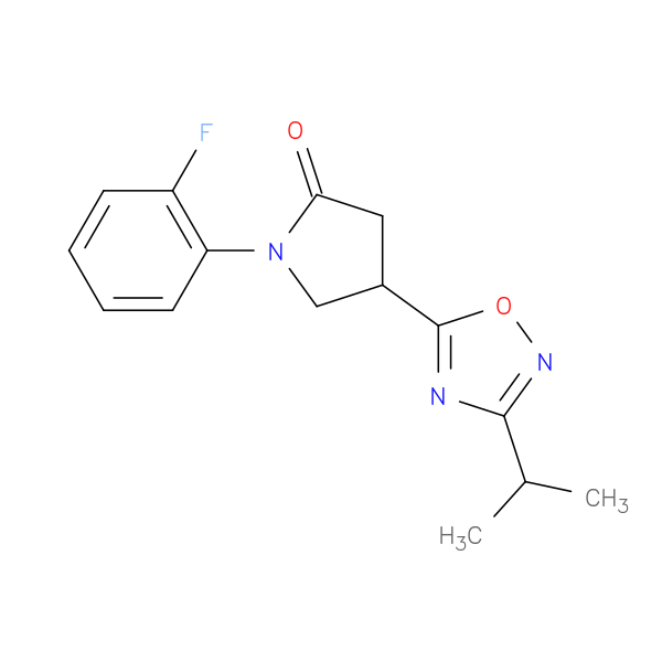 1-(2-fluorophenyl)-4-[3-(propan-2-yl)-1,2,4-oxadiazol-5-yl]pyrrolidin-2-one