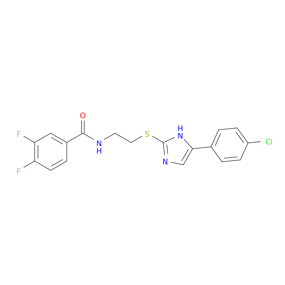 N-(2-{[5-(4-chlorophenyl)-1H-imidazol-2-yl]sulfanyl}ethyl)-3,4-difluorobenzamide