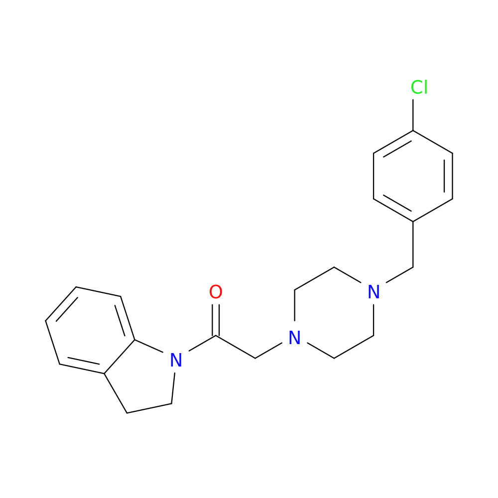 2-{4-[(4-chlorophenyl)methyl]piperazin-1-yl}-1-(2,3-dihydro-1H-indol-1-yl)ethan-1-one
