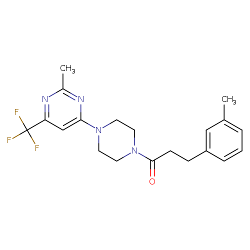1-{4-[2-methyl-6-(trifluoromethyl)pyrimidin-4-yl]piperazin-1-yl}-3-(3-methylphenyl)propan-1-one