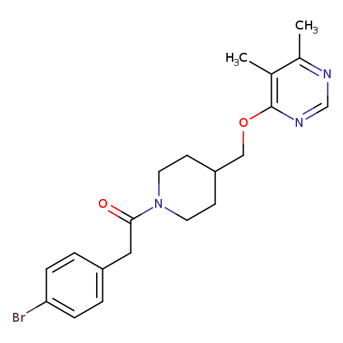 2-(4-bromophenyl)-1-(4-{[(5,6-dimethylpyrimidin-4-yl)oxy]methyl}piperidin-1-yl)ethan-1-one