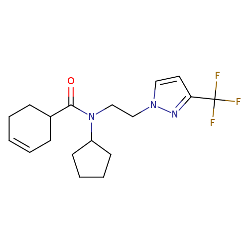 N-cyclopentyl-N-{2-[3-(trifluoromethyl)-1H-pyrazol-1-yl]ethyl}cyclohex-3-ene-1-carboxamide